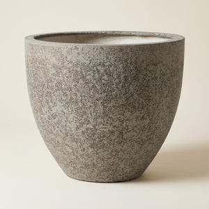 Washed Cement Stone Tall Planter, Small Outdoor Plant Pot, Modern Stone Effect Patio Planter, Neutral Garden Pot for Porch