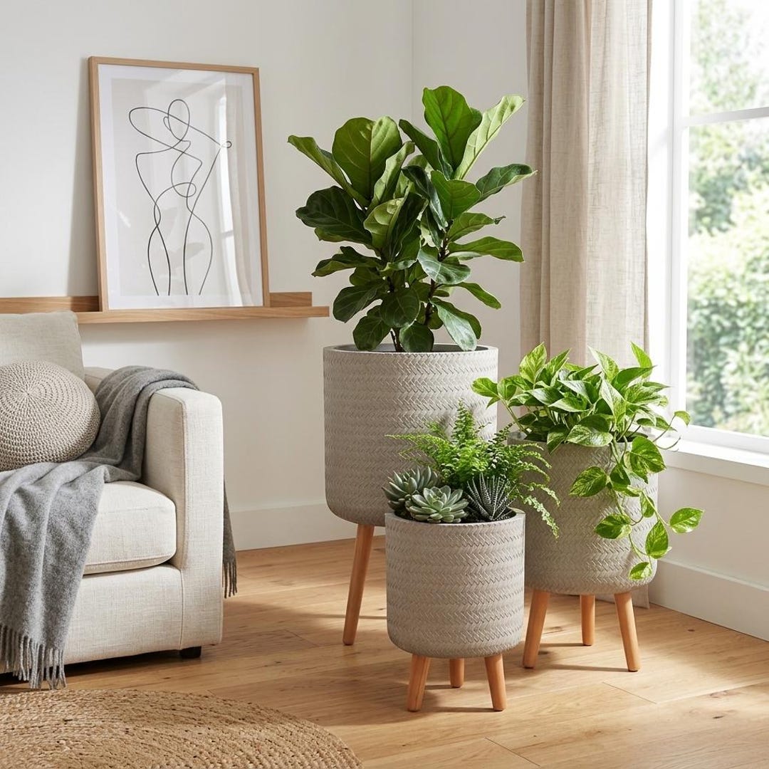 artificial dieffenbachia plants in steel planter 4 Dieffenbachia Artificial Plant in Ribbed Metal Planter (Real Touch)