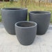 Dark Grey Concrete Egg Pot Planter Handmade Contemporary Design For Outdoor Garden Balcony Terrace Flower Trees Plants Shrubs Bushes 