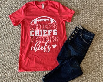 Kansas City Chiefs Shirt, Heart Chiefs Shirt, Women's T-Shirt