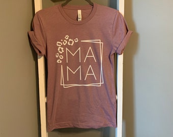 Mama Shirt, Leopard Mama Shirt, Mama Frame Shirt, Mom Shirt, Gifts for Mom, Mothers Day Gift Idea, Gift for new Mom, Mother's Day Shirt, Mom