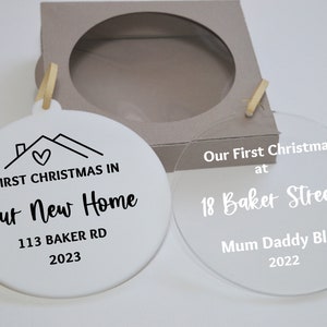 Personalised Christmas Ornament for New home, Housewarming Gift