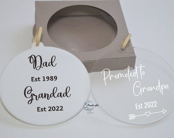 Personalized Gift for grandad, Pregnancy Announcement to Grandad, Christmas Ornament