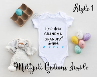 Pregnancy announcement to grandparents bodysuit, newest addition bodysuit, pregnancy announcement, baby reveal, photo prop