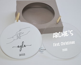 Adorno navideño personalizado, primer adorno navideño del bebé, regalo para recién nacido, regalo de Navidad,