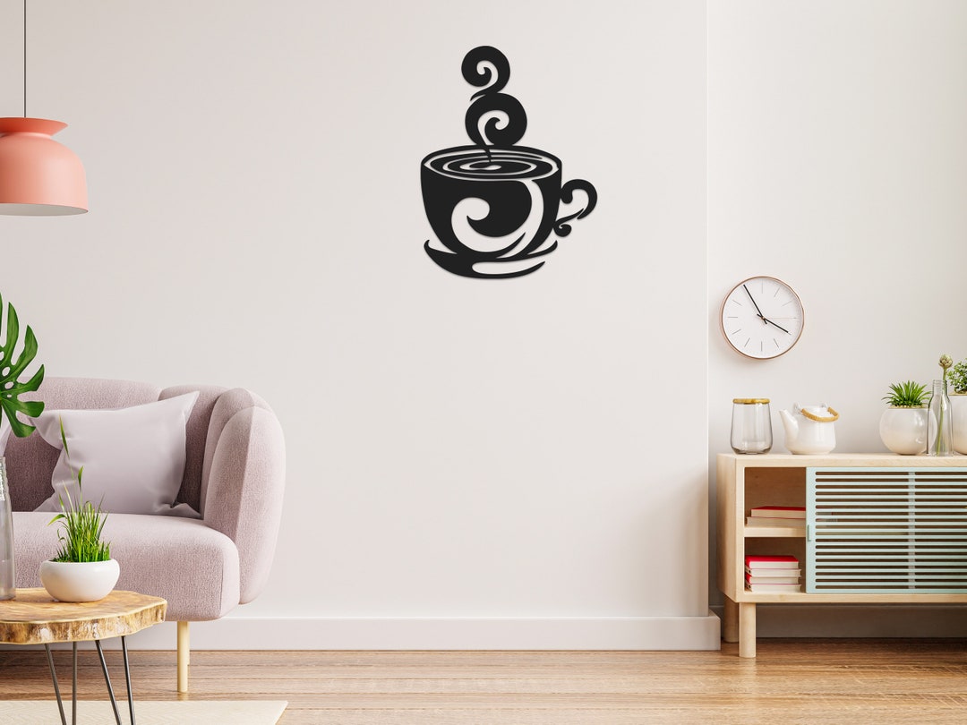 Coffee Cup Metal Wall Art Coffee Metal Wall Decor Coffee Etsy