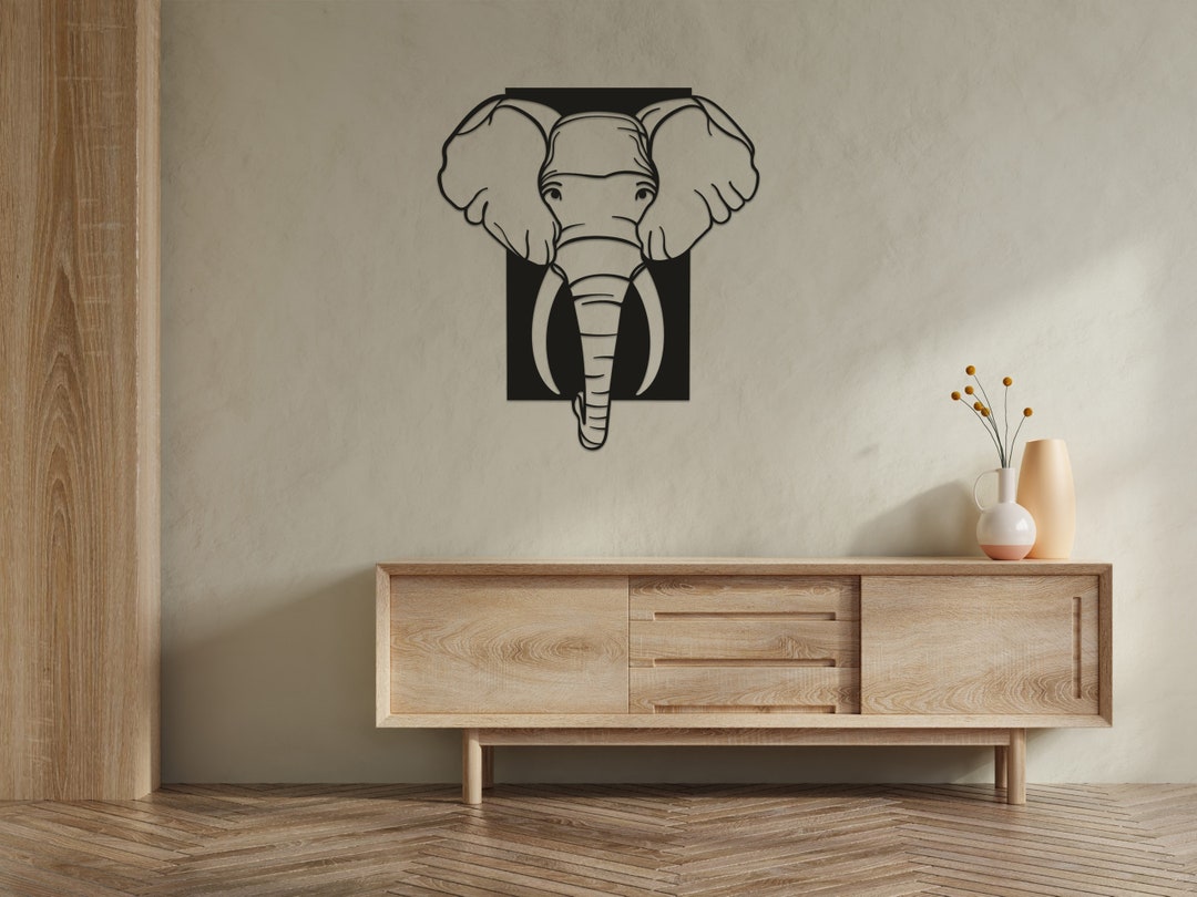 Elephant Metal Wall Art Elephant Head Wall Decor Outdoor Etsy