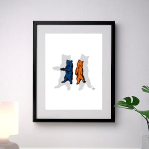 Tiny Chicago Bears Minimalist Art Print, Poster -  Wall Home Decor, Blackhawks, Bears, Sox, Cubs, Sports, Chicago Gift, Boyfriend Gift