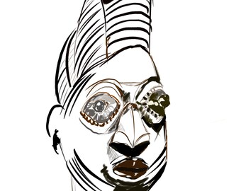 Wanddekoration : Afrikanische Maske Leinwanddruck