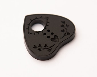 Engraved Planchette Acrylic Button, Occult Sewing Notion