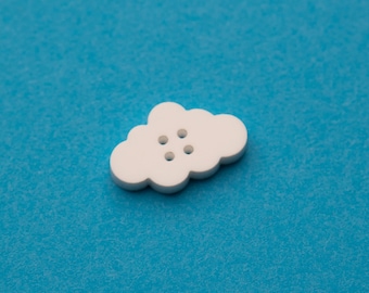 Fluffy Cloud Sewing Button: Acrylic Craft Notion (2", 1", 3/4", 1/2")