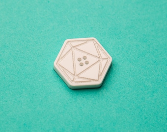D20 Dice Sewing Button | Acrylic Gaming Notion