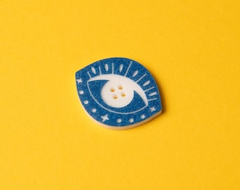 Evil Eye Sewing Button Crochet Button Knitting Button Doll Making Decorative Notion  2" 1" 3/4"