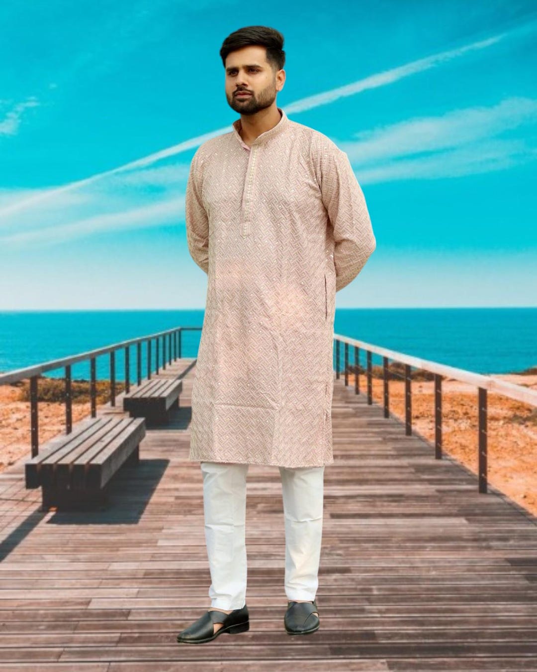 Men'S Sequins Embroidered Kurtas main image 1
