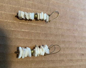 Vintage white stone dangle earrings for pierced ears