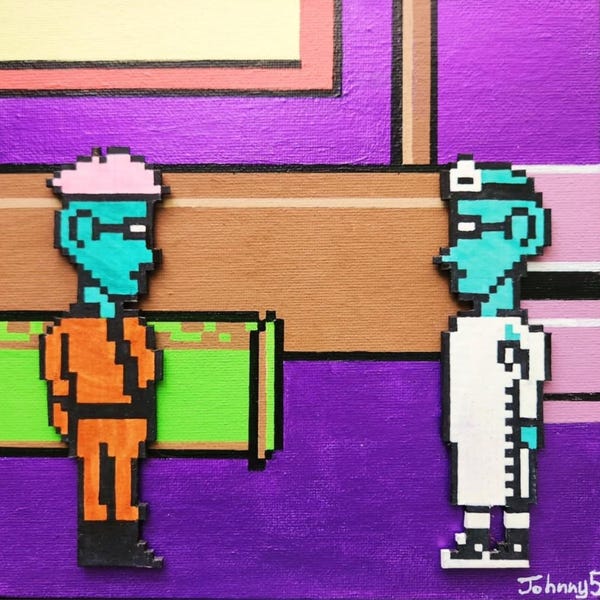 Maniac Mansion Acrylic Painting on Canvas