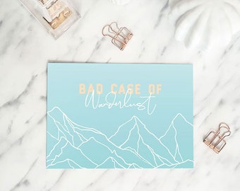 Postkarte „Bad case of wanderlust“ | Berge | DIN A6