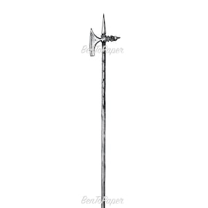 German Pollaxe Illustration - DIGITAL DOWNLOAD