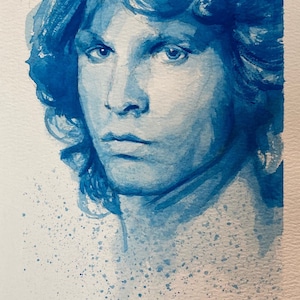 Jim Morrison - Reproducción de acuarela original