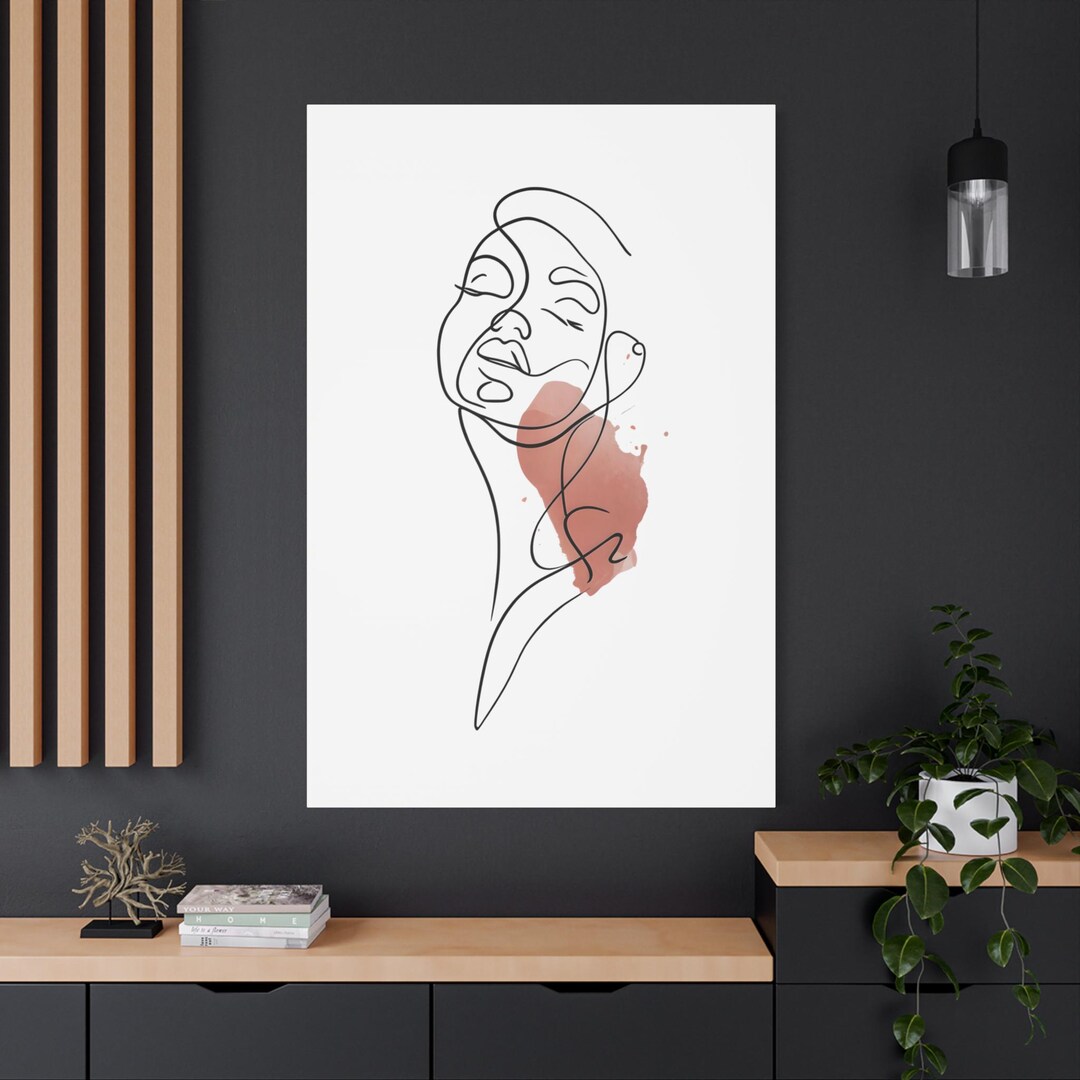 Minimalist One Line Face Art Print, Abstract Female Line Drawing Poster ...