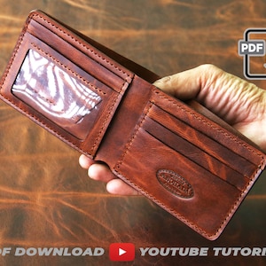 Window Pocket Bifold Wallet PDF Pattern - A4 size - with Tutorial video how it's made