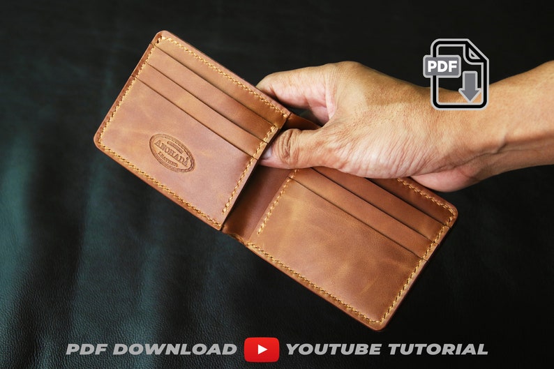 8 Pockets Bifold Wallet PDF Pattern with tutorial video PDF A4 size image 4