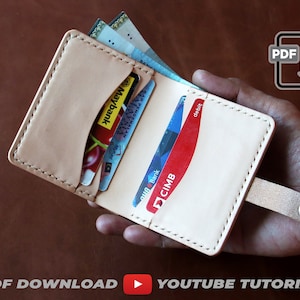 Patrón PDF, Cartera pequeña de mujer 4 bolsillos y 1 ranura para billetes // Tamaño carta y A4, con vídeo tutorial de cómo se hace