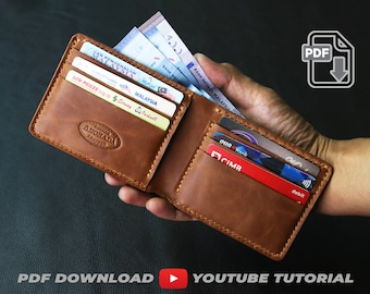 8 Pockets Bifold Wallet - PDF Pattern with tutorial video || PDF A4 size