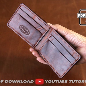 PDF Pattern Kleines Bifold Wallet, 6 Fächer 1 Geldschlitz, mit Tutorial-Video - PDF Vorlage Muster A4 & Letter, Leder Geldbörse pdf
