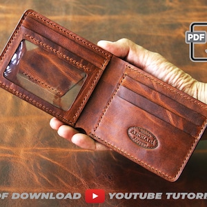 Molde PDF para carteira dobrável com bolso e janela - tamanho carta - com vídeo tutorial de como fazer