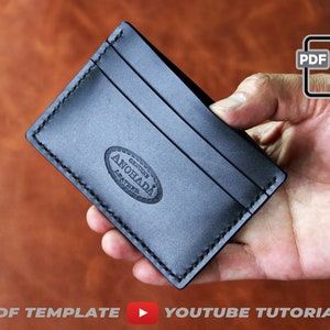 Porta-cartões minimalista com 5 compartimentos - Molde em PDF com vídeo tutorial || PDF tamanho Carta e A4