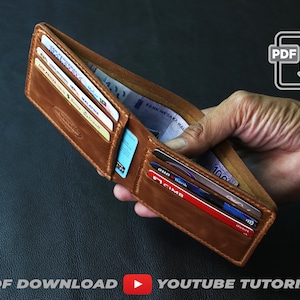 8 Pockets Bifold Wallet PDF Pattern with tutorial video PDF A4 size image 7
