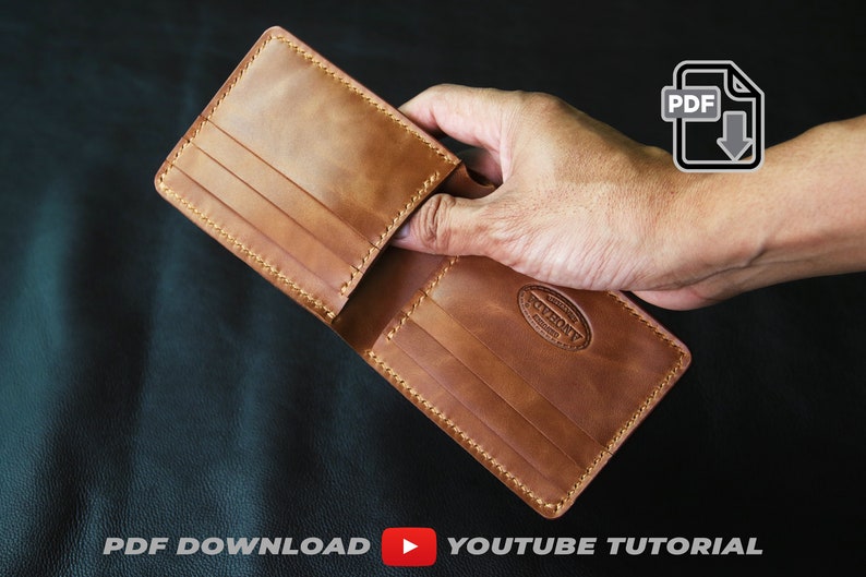 8 Pockets Bifold Wallet PDF Pattern with tutorial video PDF A4 size image 3