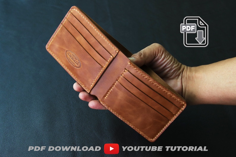 8 Pockets Bifold Wallet PDF Pattern with tutorial video PDF A4 size image 5