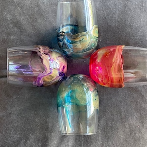 Set of 4 Wine Glasses with Resin