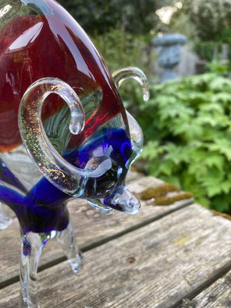 Murano Glass Bull Italian Glass 1950s Mid Century Glass by Sommerso Etsy
