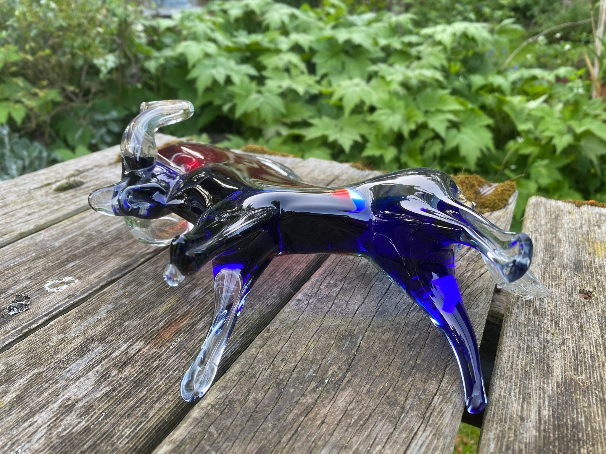 Murano Glass Bull Italian Glass 1950s Mid Century Glass by Sommerso Etsy