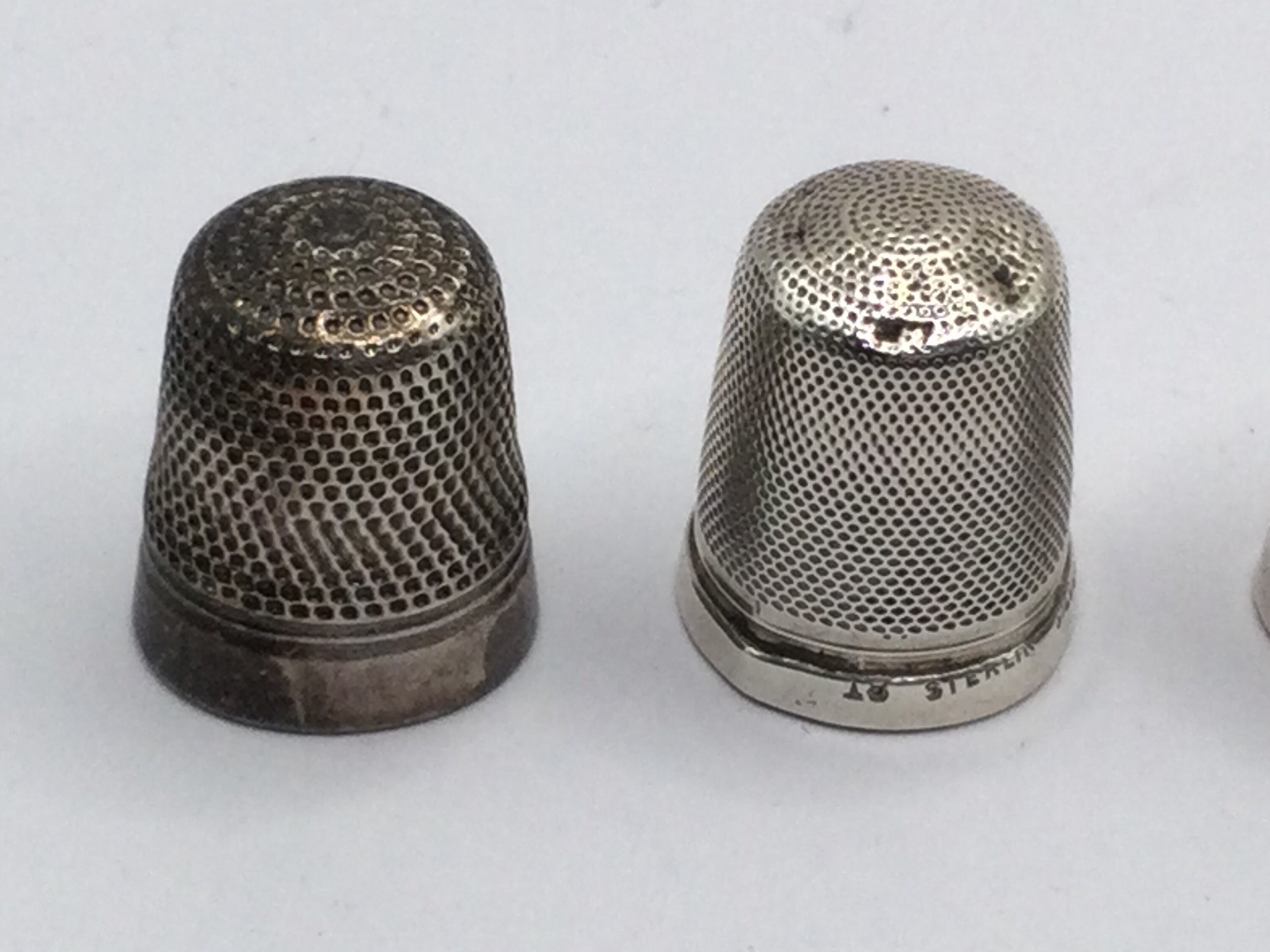 Collection of Antique Solid Silver Thimbles X6,antique Sewing