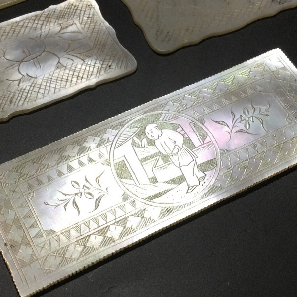 Antique Chinese Mother of Pearl Gaming Chips Etsy