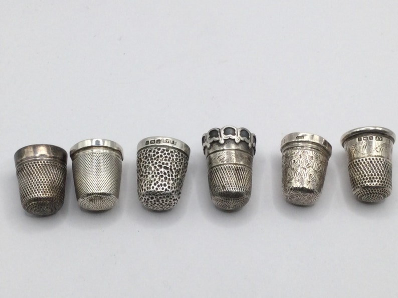 Collection of Antique Solid Silver Thimbles X6antique Sewing Etsy
