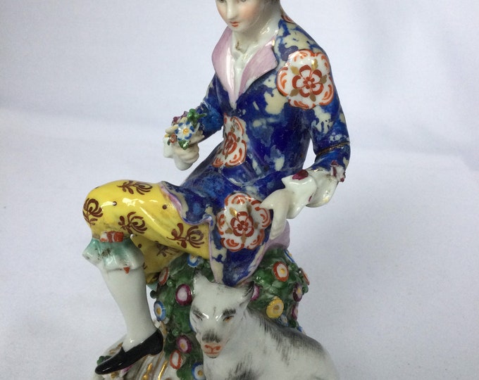 Antique Porcelain Figurine Dandy and Dog Gold Anchor Mark damaged Etsy