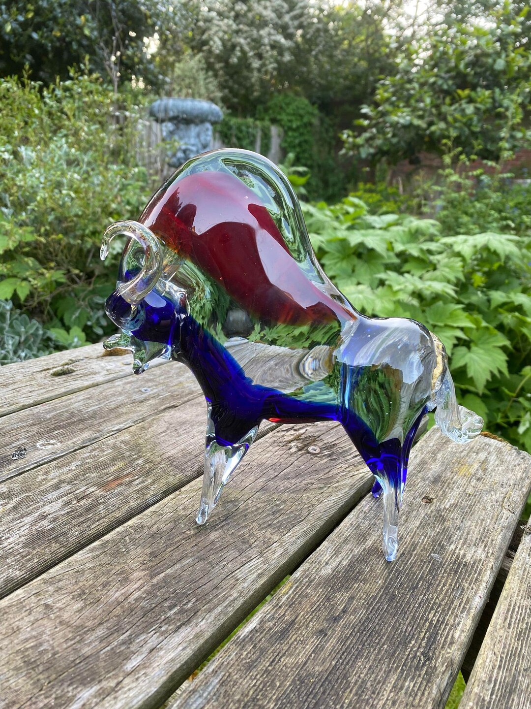 Murano Glass Bull Italian Glass 1950s Mid Century Glass by Sommerso Etsy
