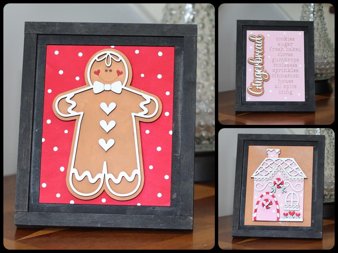 Gingerbread Wooden Frame Art for Cozy Christmas Home Décor - Etsy