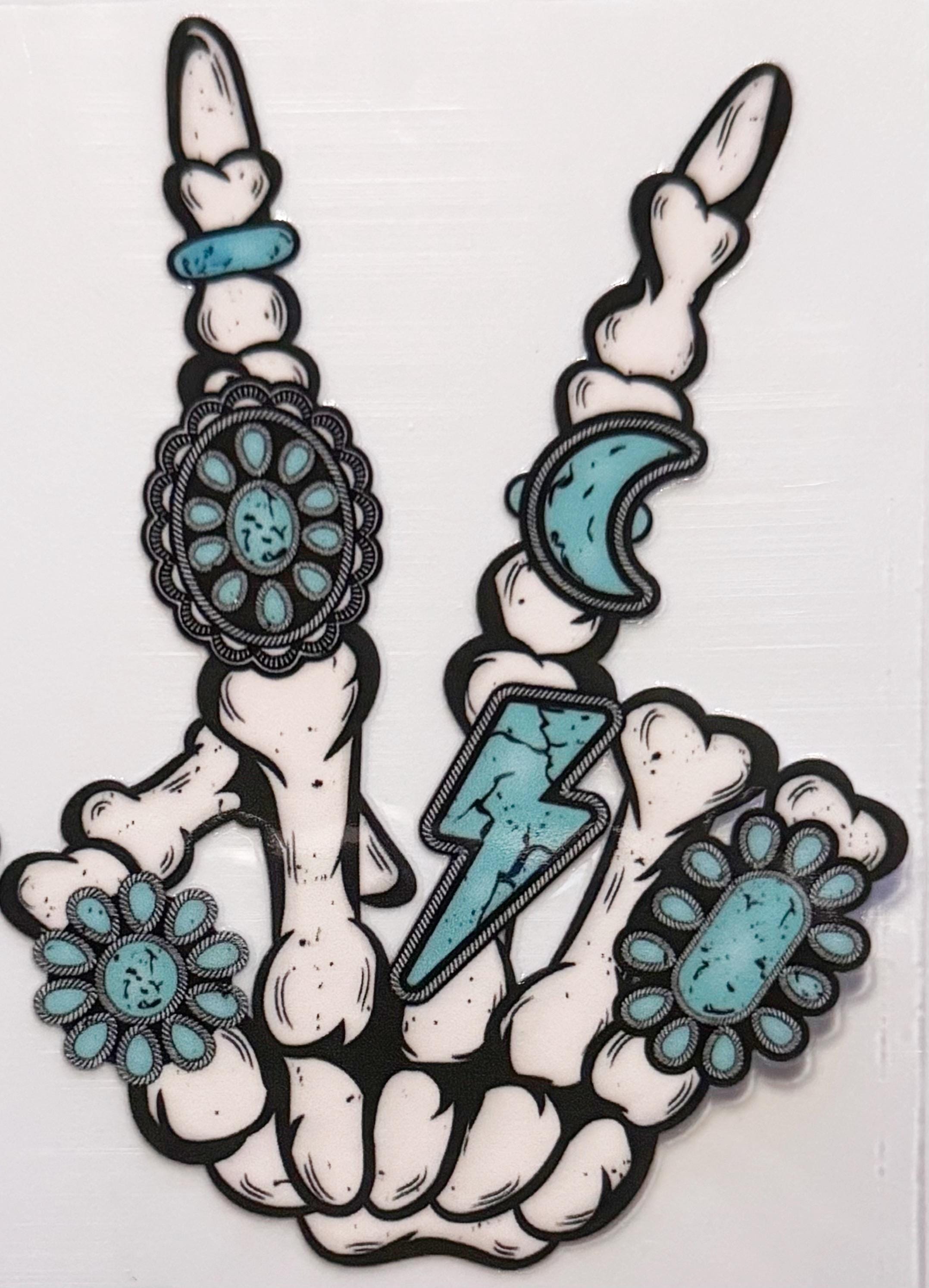 Turquoise Peace Uvdtf Decal Etsy 