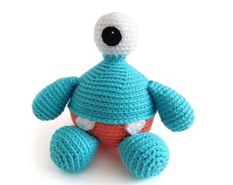 PATTERN - Uno the Googly-Eyed Monster, Crochet Toy Pattern (Amigurumi PDF Tutorial)