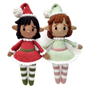 PATTERN - Eva the Christmas Elf, Crochet Doll Pattern (Amigurumi PDF Tutorial)