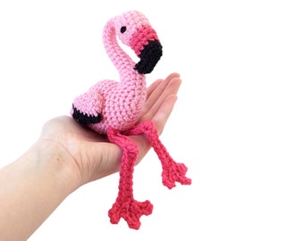 PATTERN - Flora the Bitty Flamingo, Mini Crochet Stuffed Toy (Amigurumi PDF Tutorial)