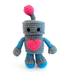 PATTERN Tiny Ruby the Robot, Mini Crochet Plush Toy Amigurumi PDF Tutorial image 2