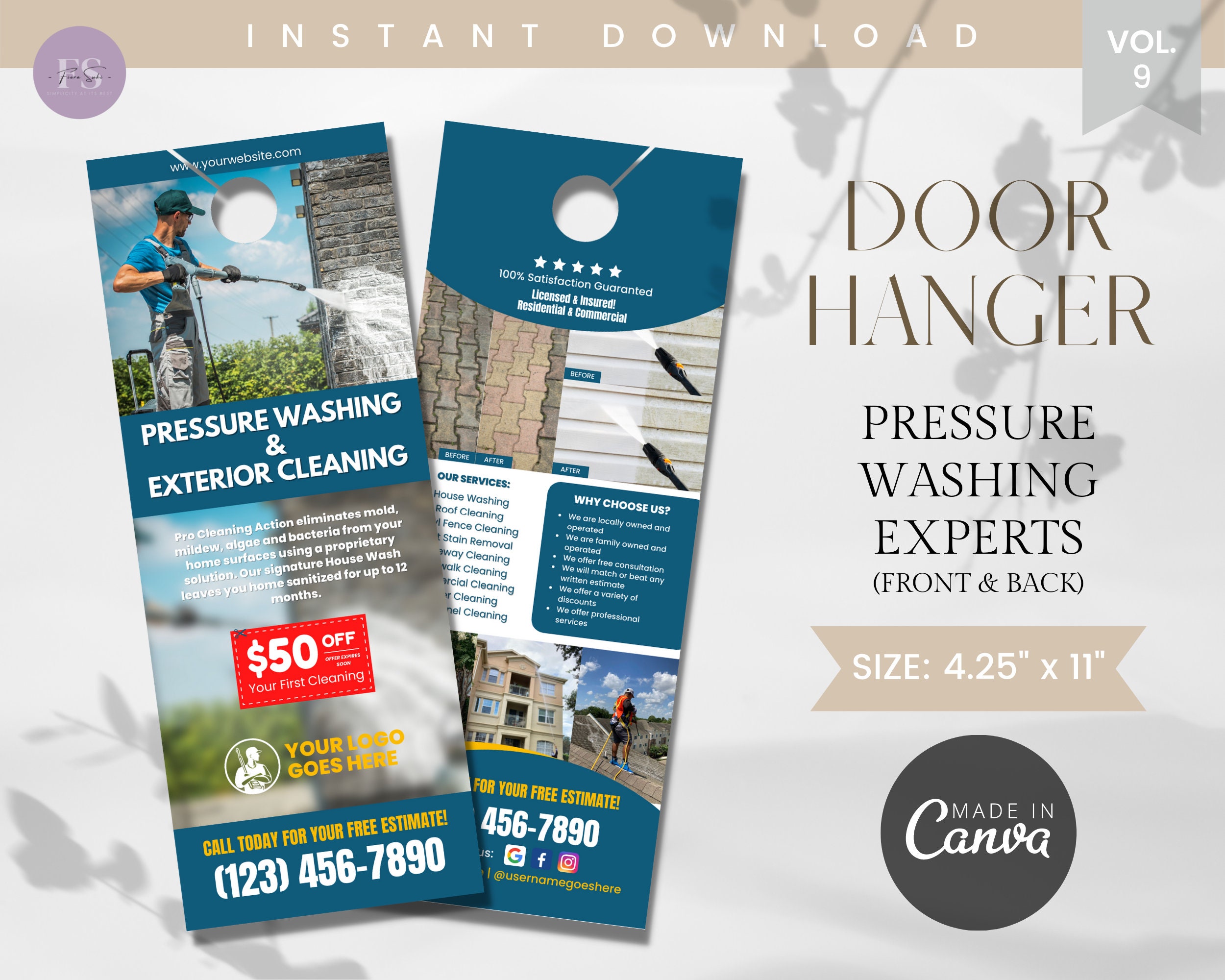 Plumbing Door Hanger (Canva Template)