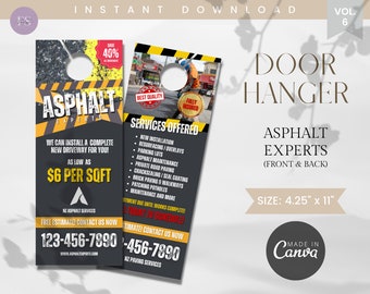 Asphalt Experts Door Hanger Template: Road Paving Services (Canva Template)